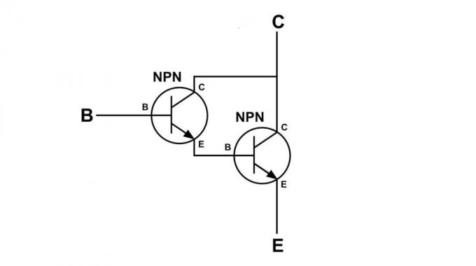 transistor de Darlington internos