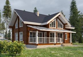 Casa finlandesa com uma boa geometria e 5 quartos para uma família grande