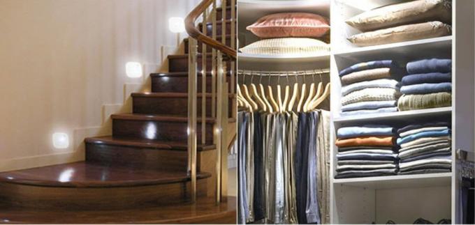 executar escadas iluminação e armários de roupas - muito simples e fácil