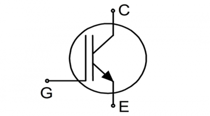 circuitos transistor pictograma, onde G - o obturador, coletor C-, E - emissor.