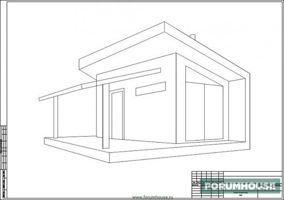  Por inclinada a parede traseira do mini casa, então se recusou a simplificar e reduzir o custo de construção. A versão final do construtiva mini-casa.